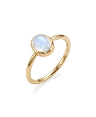 Adornia Fine 14k Gold Plated Oval Moonstone Ring