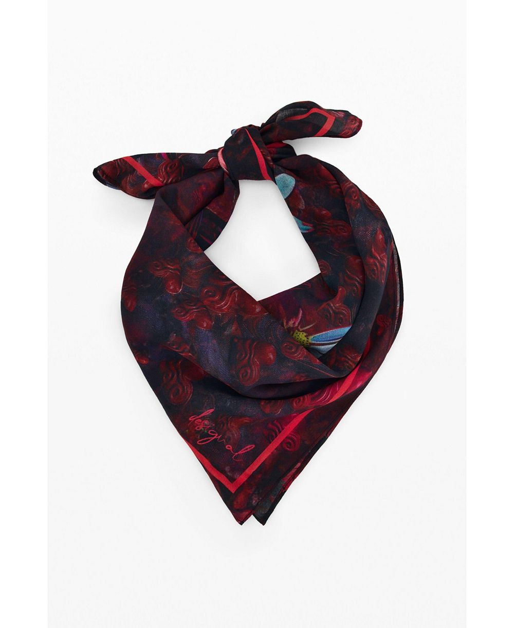 Desigual Women's Hearts Daisies Scarf