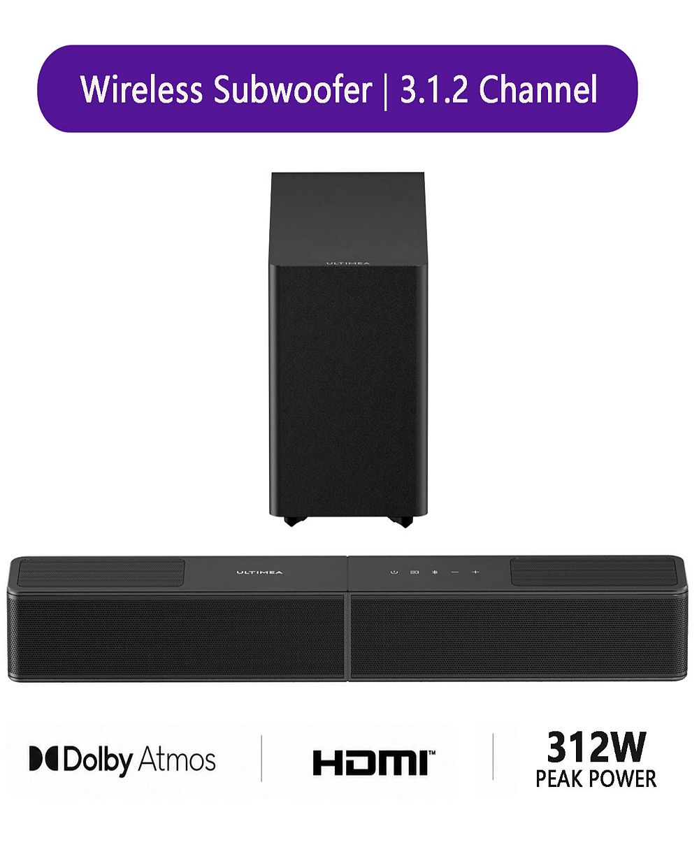 Саундбар ULTIMEA Poseidon M70, Dolby Atmos, 3.1.2ch, беспроводной сабвуфер, 312W, HDMI eARC