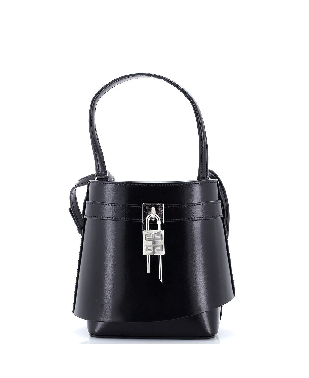 Pre-Owned Givenchy GV Shark Lock Bucket Bag Leather