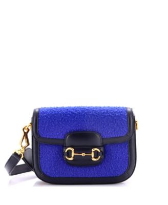 Б/у шерстяная сумка на плечо Gucci Mini Horsebit 1955