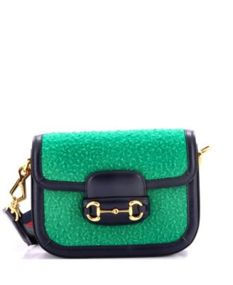 Винтажная сумка через плечо Gucci Mini Horsebit 1955 из шерсти