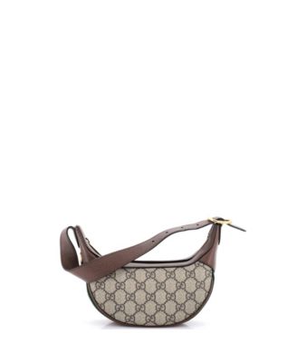 Мини-сумка Gucci Mini Ophidia Half Moon, полотно GG Coated Canvas, б/у