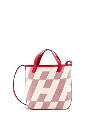 Pre-Owned HERMÉS 27 Cabas H en Biais Tote Canvas with Leather