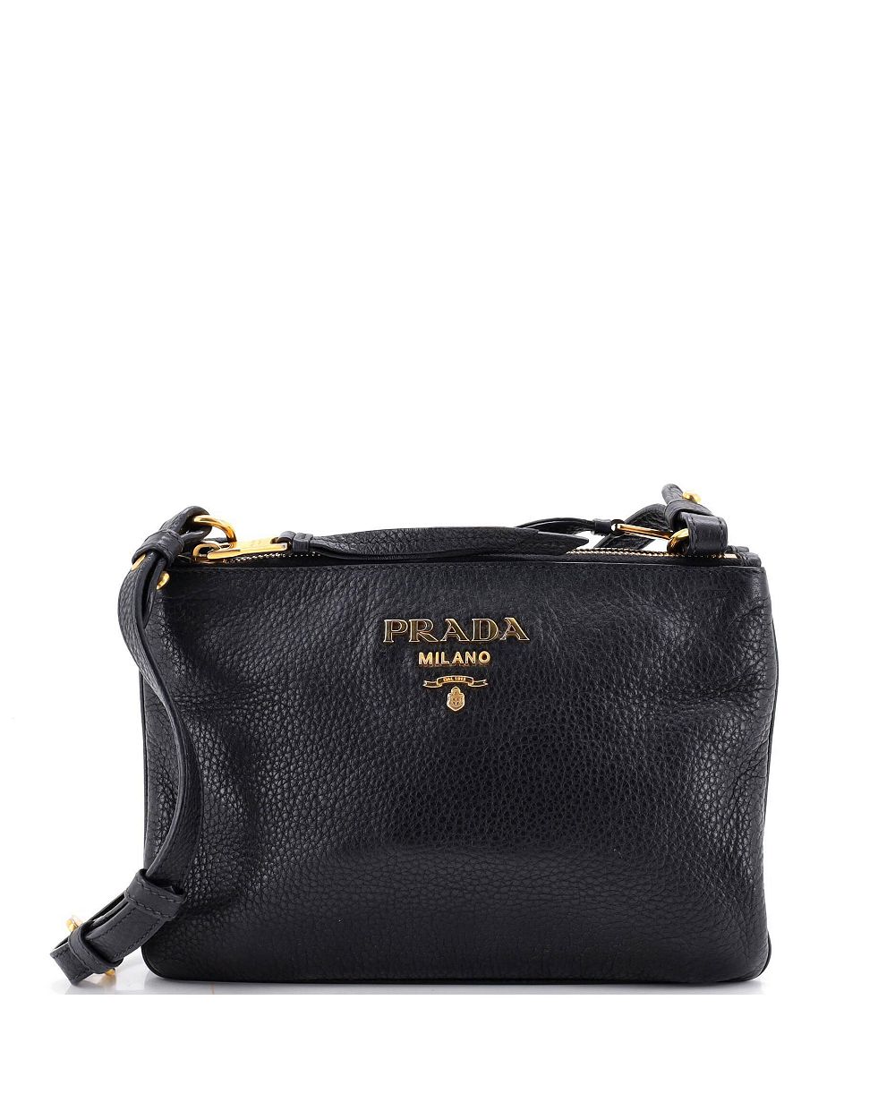 Маленькая кросс-боди сумка Prada Small Double Zip Vitello Daino (б/у)