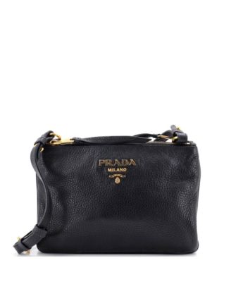 Маленькая кросс-боди сумка Prada Small Double Zip Vitello Daino (б/у)