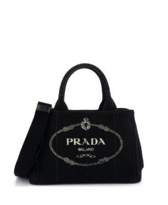 Pre-Owned Prada Mini Canapa Convertible Tote Canvas