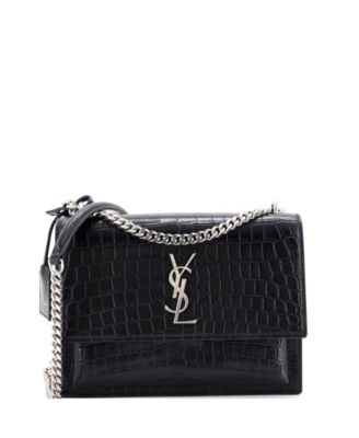 Pre-Owned Saint Laurent Medium Sunset Crossbody Bag Embossed Leather