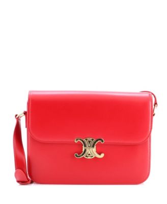 Брендовая сумка через плечо Celine Large Triomphe из гладкой телячьей кожи