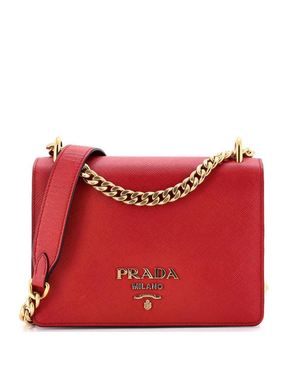 Маленькая кожаная сумка на клапане с цепочкой Pre-Owned Prada Saffiano