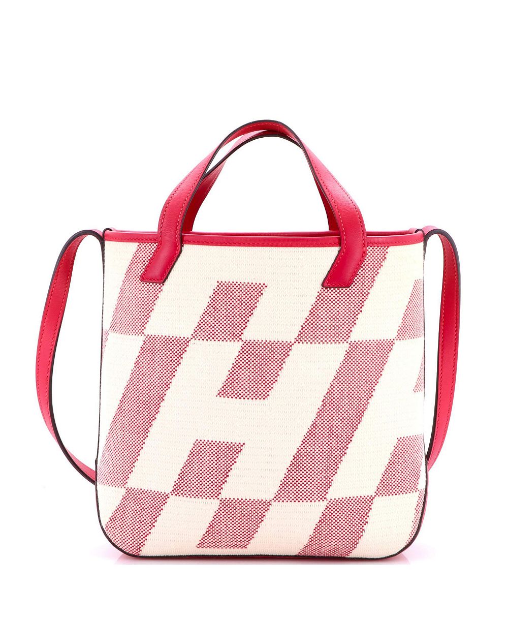 Сумка HERMÉS 27 Cabas H en Biais из канваса с кожаной отделкой