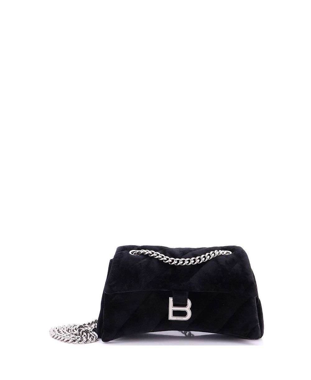 Pre-Owned Balenciaga Small Crush Chain Flap Bag Quilted Velvet