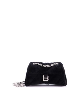 Pre-Owned Balenciaga Small Crush Chain Flap Bag Quilted Velvet