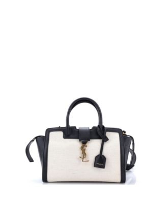 Pre-Owned Saint Laurent Baby Monogram Cabas Downtown Leather and Canvas