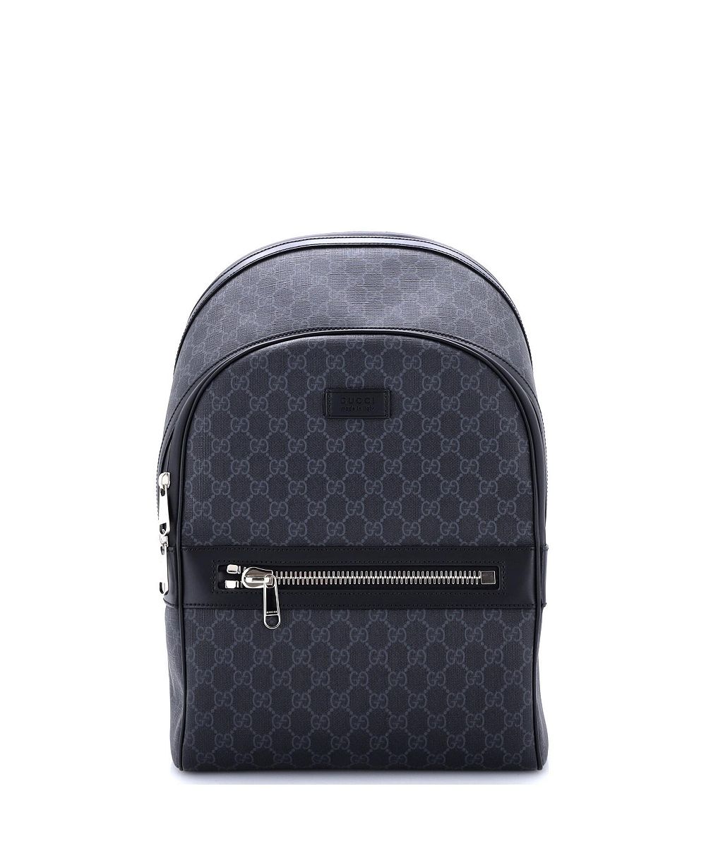 Pre-Owned Gucci Medium Front Zip Pocket Backpack GG Coated Canvas
