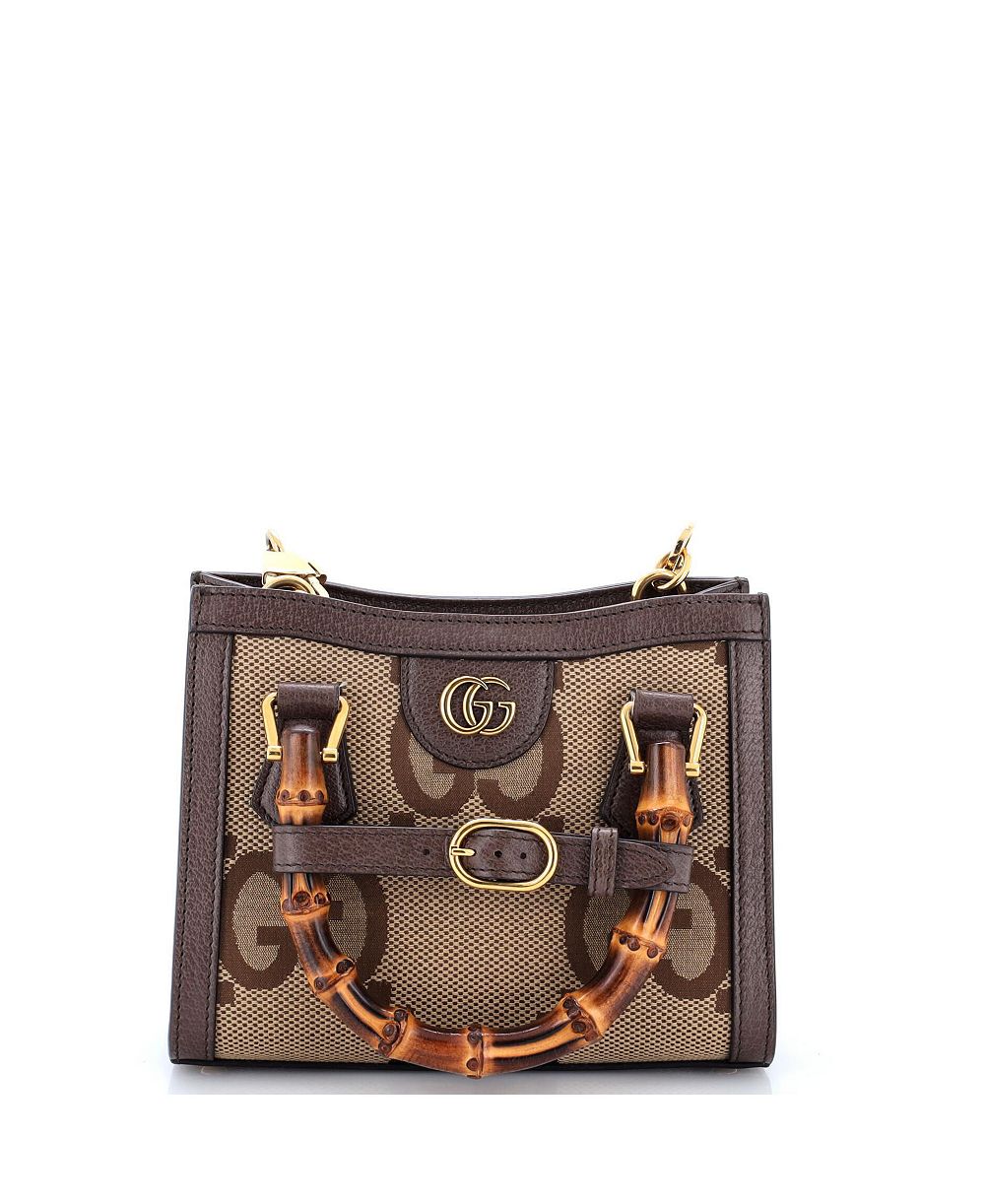Сумка-тоут Pre-Owned Gucci Mini Diana NM Bamboo Handle Jumbo GG Canvas