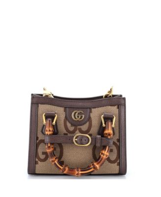 Сумка-тоут Pre-Owned Gucci Mini Diana NM Bamboo Handle Jumbo GG Canvas