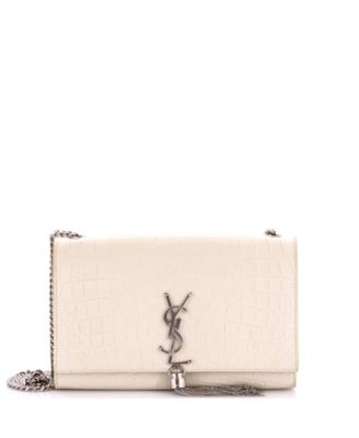Pre-Owned Saint Laurent Medium Classic Monogram Tassel Crossbody Bag Embossed Leather