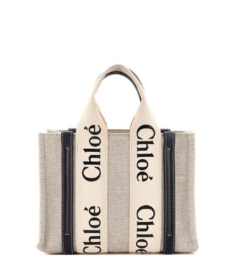 Pre-Owned Chloe Small Woody Tote Canvas with Leather
