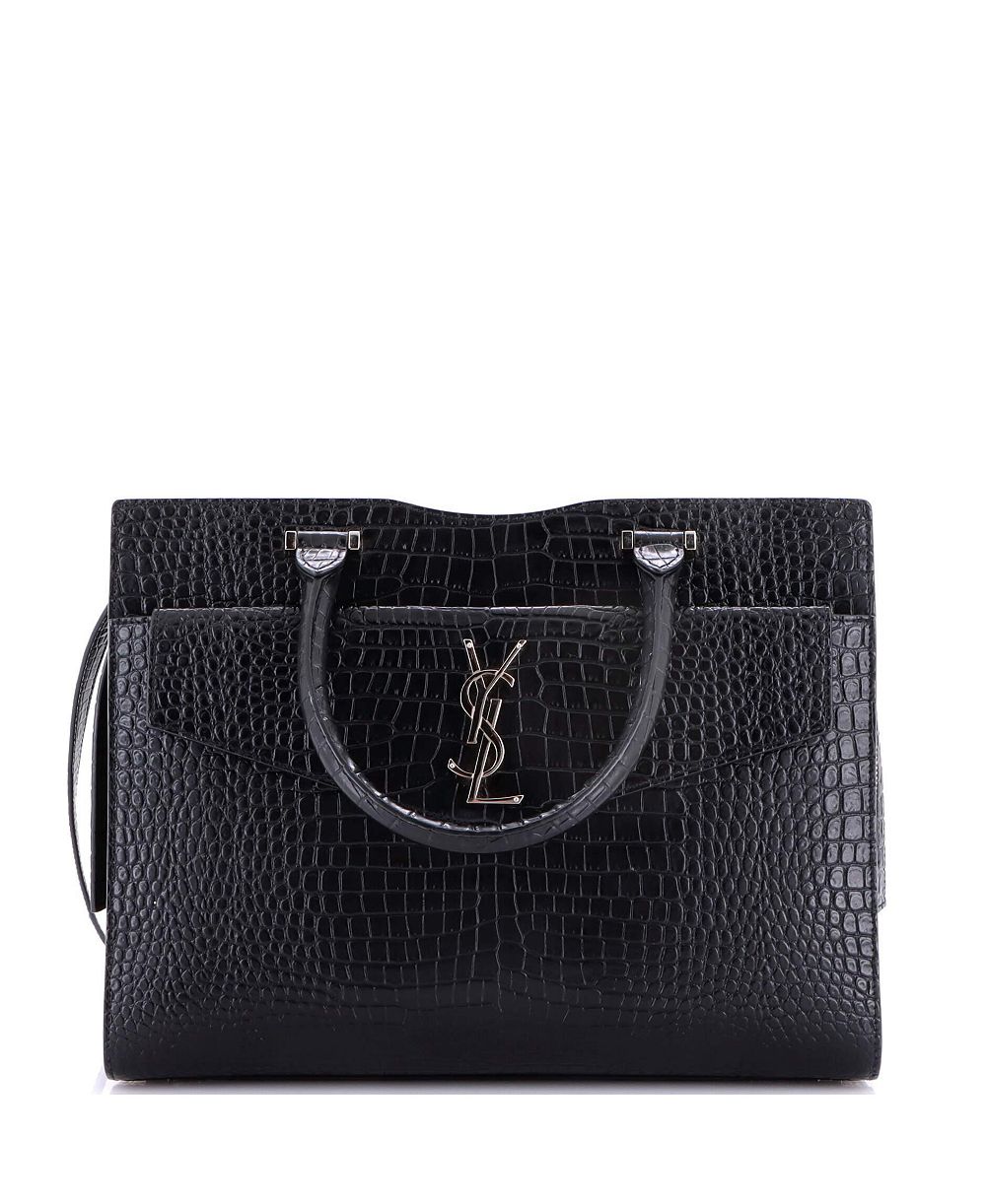 Pre-Owned Saint Laurent Medium Uptown Tote Embossed Leather