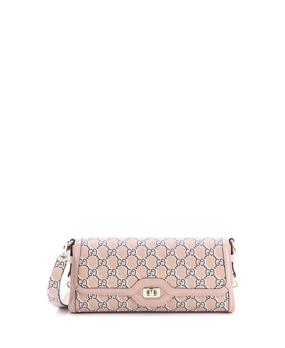 Pre-Owned Gucci Small Luce Shoulder Bag Optical GG Printed Leather