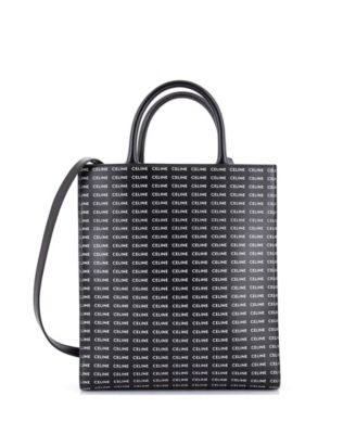 Pre-Owned Celine Small Vertical Cabas Tote All Over Logo Print Leather