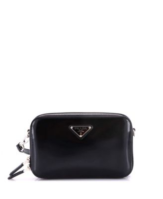 Pre-Owned Prada Zip Around Crossbody Bag Brushed Leather