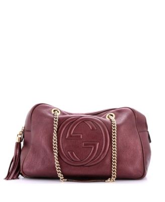 Pre-Owned Gucci Medium Soho Chain Zip Shoulder Bag Leather