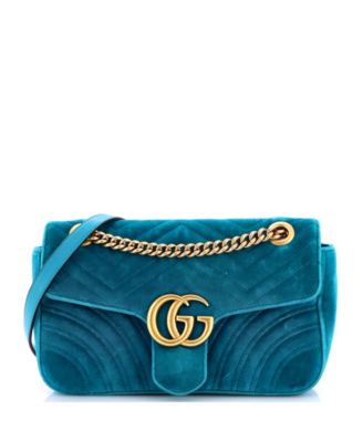 Pre-Owned Gucci Small GG Marmont сумка с клапаном из стеганого бархата