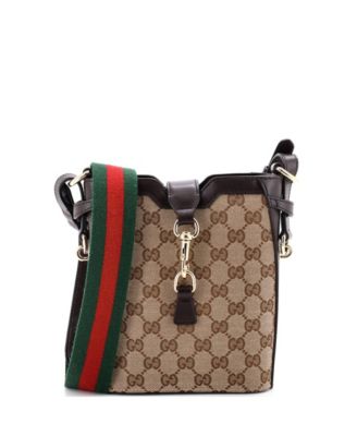 Pre-Owned Gucci Mini Bucket Bag GG Canvas with Leather