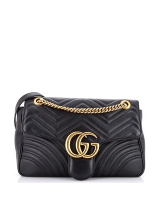 Pre-Owned Gucci Medium GG Marmont Flap Bag Matelasse Leather