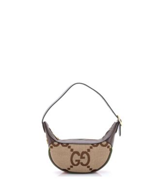 Сумка Gucci Mini Ophidia Half Moon, холст Jumbo GG, б/у