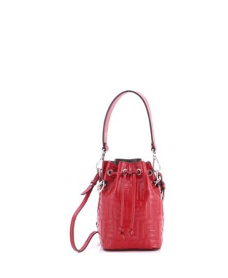 Pre-Owned Fendi Mini Mon Tresor Bucket Bag Zucca Embossed Leather