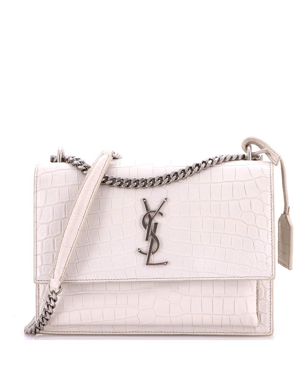 Pre-Owned Saint Laurent Medium Sunset Crossbody Bag Embossed Leather