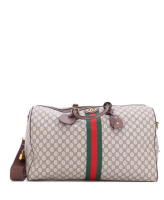 Pre-Owned Gucci Large Ophidia Carry On Duffle Bag GG Coated Canvas
