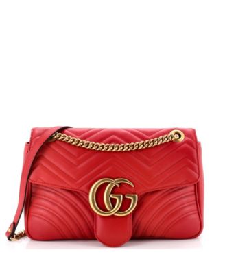 Pre-Owned Gucci Medium GG Marmont Flap Bag Matelasse Leather