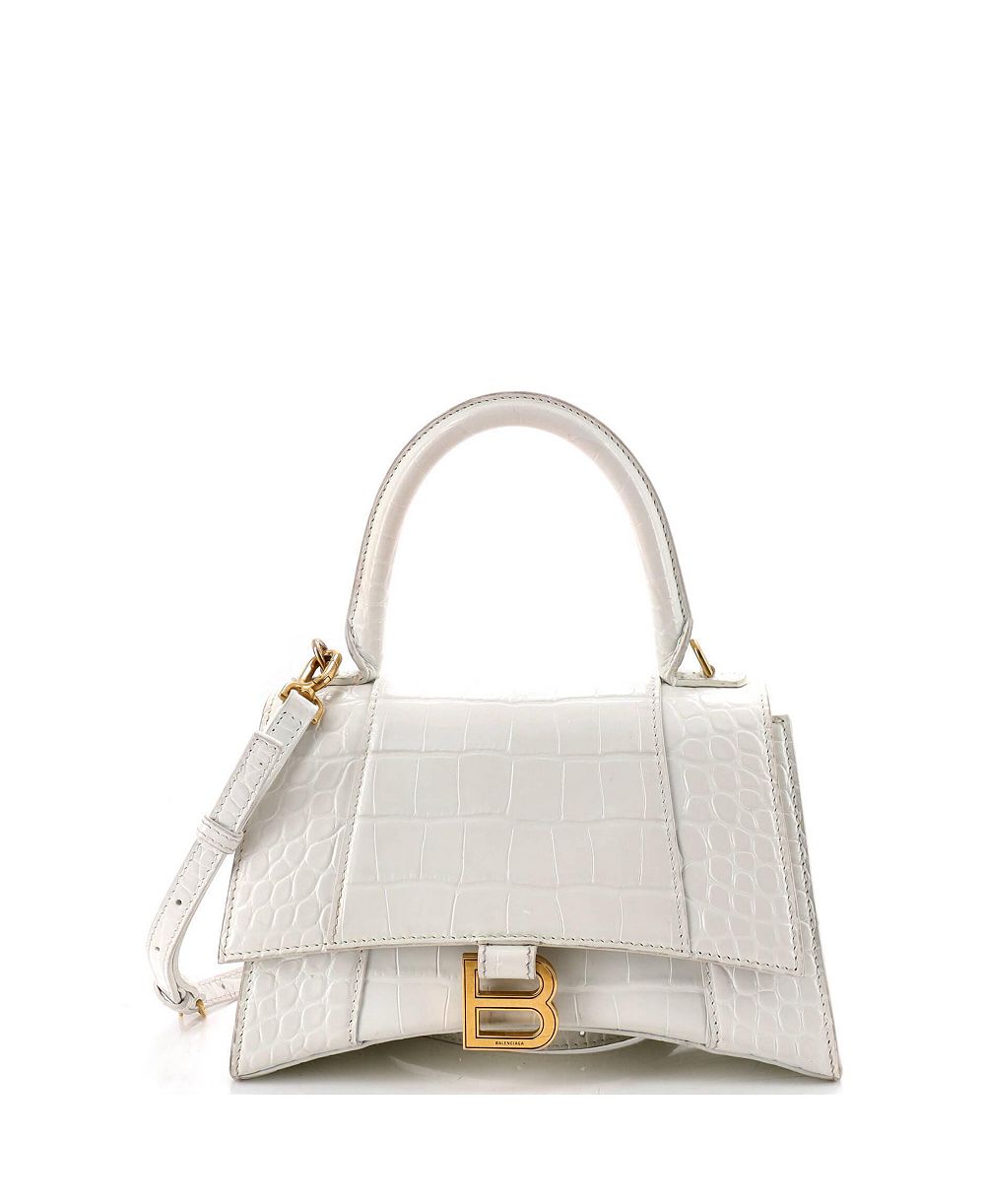Pre-Owned Balenciaga Small Hourglass Top Handle Bag Embossed Leather