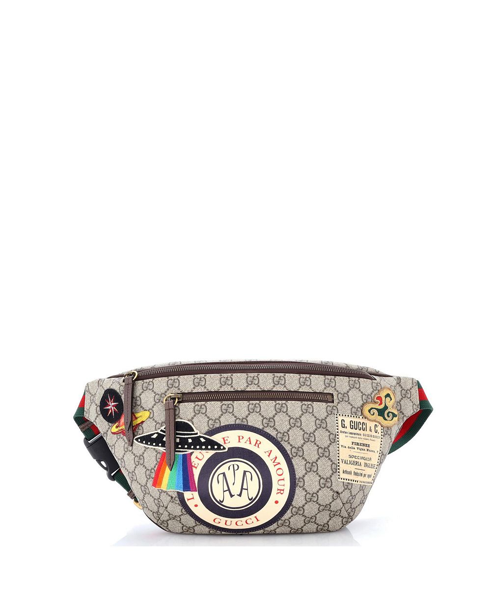 Pre-Owned Gucci Courrier Zip Belt Bag GG Coated Canvas with Applique
