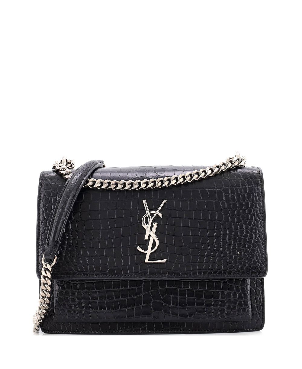 Женская сумка Saint Laurent Medium Sunset Crossbody из тисненой кожи, б/у