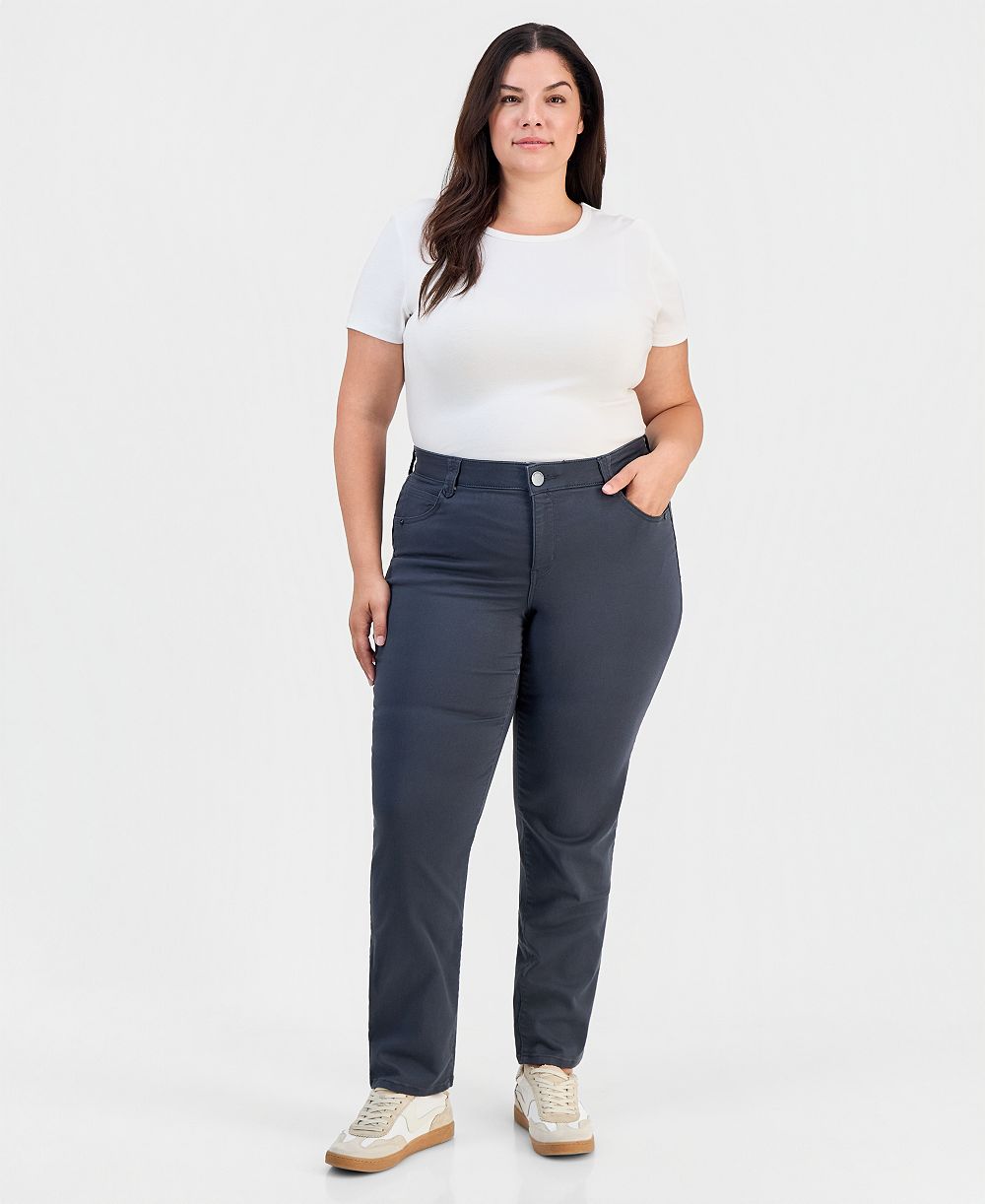 Democracy Trendy Plus Size AbSolution Straight-Leg Jeans