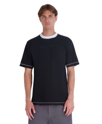 Мужская футболка KARL LAGERFELD PARIS Heavy Weight Embroidered Collar Signature