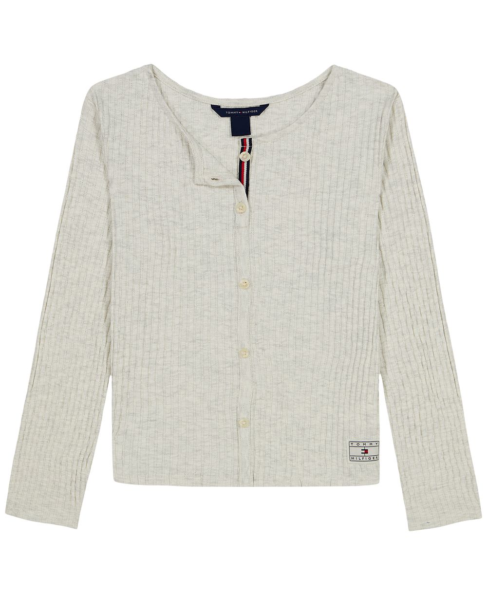 Детская трикотажная кофта Tommy Hilfiger Pointelle Rib с длинным рукавом
