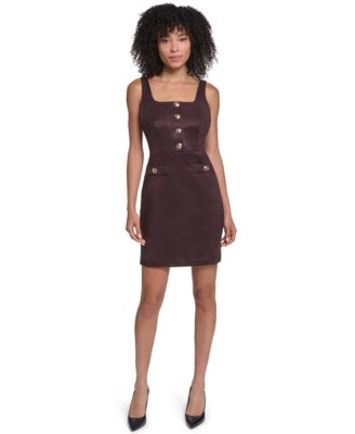 KARL LAGERFELD PARIS Women's Faux Suede Sheath Dress