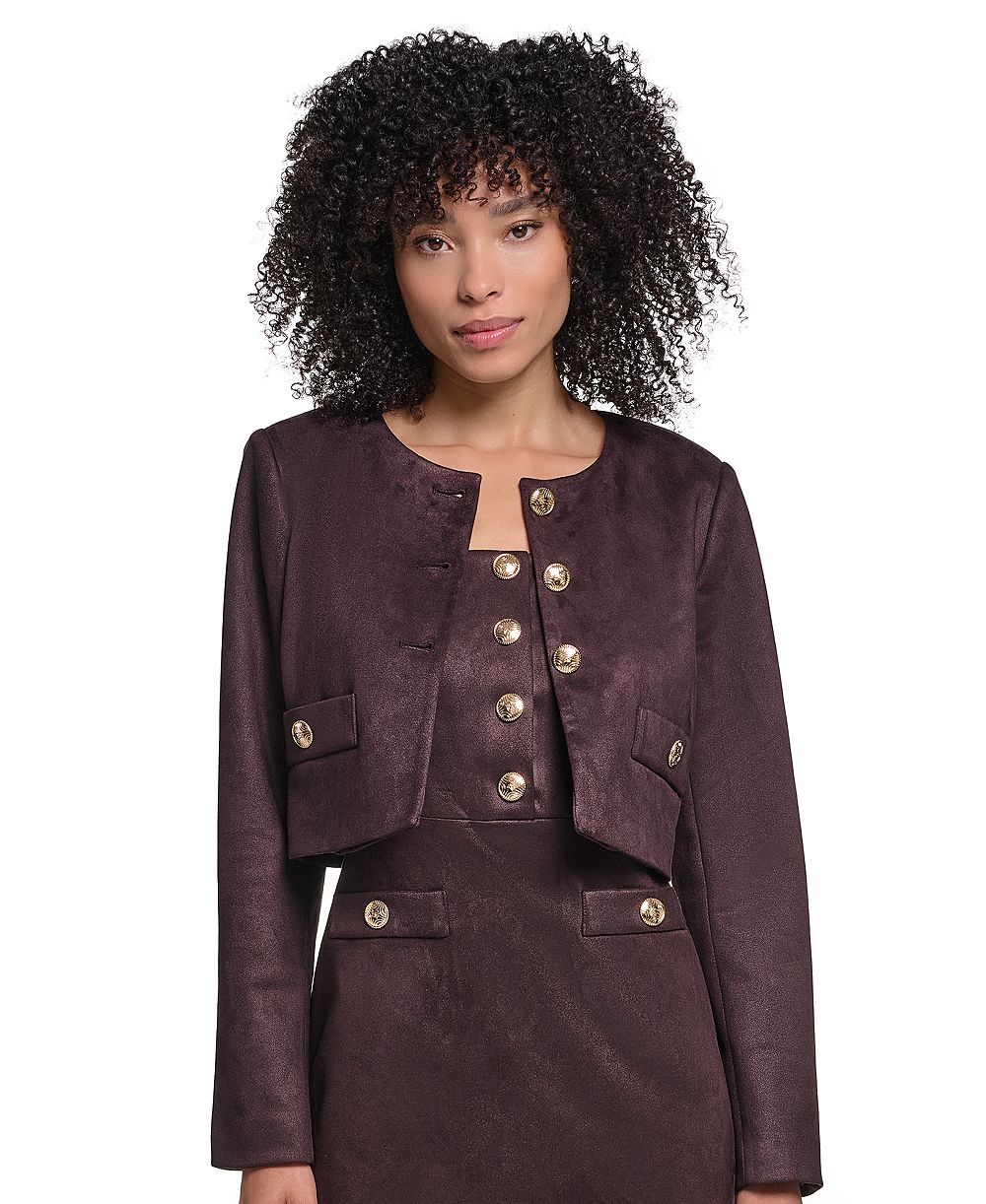 KARL LAGERFELD PARIS Women's Faux Suede Jacket