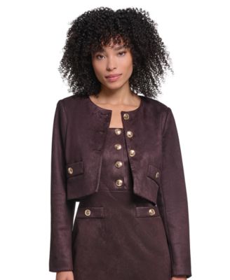 KARL LAGERFELD PARIS Women's Faux Suede Jacket