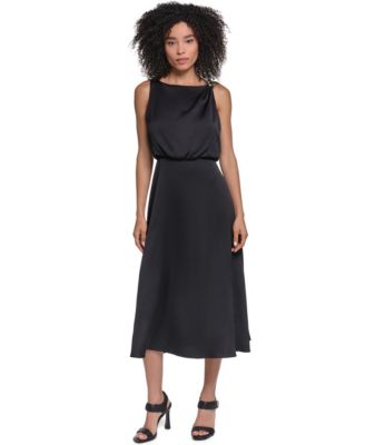 KARL LAGERFELD PARIS Женский Satin Sleeveless Midi Dress