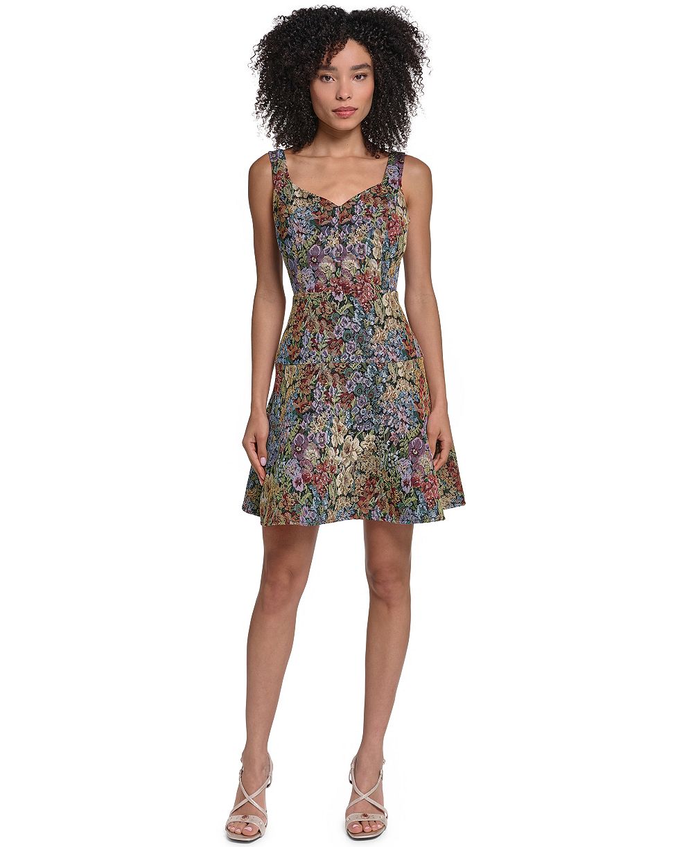 KARL LAGERFELD PARIS Женский Floral Tapestry Fit & Flare Dress