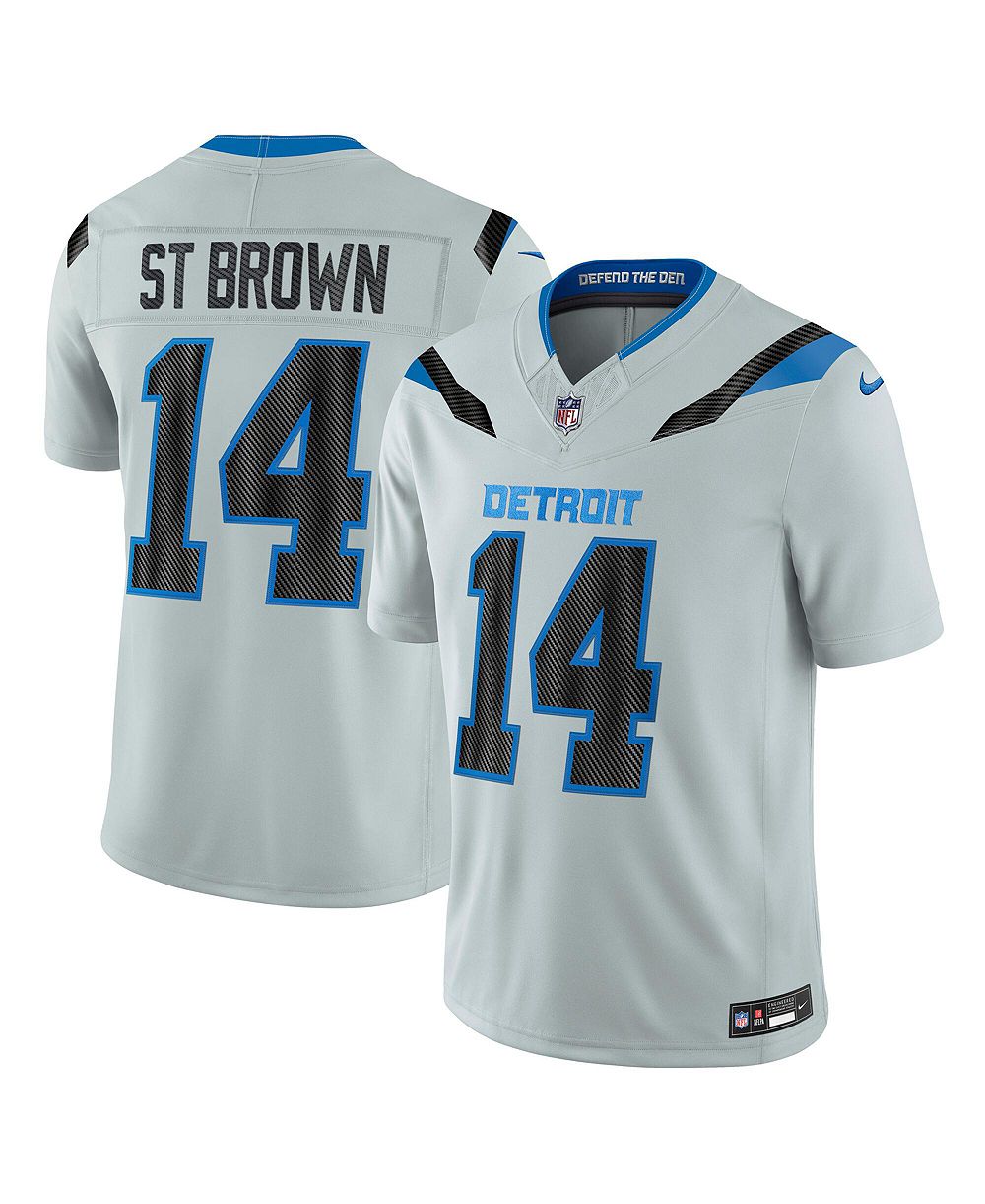 Мужская ограниченная игровая джерси Nike Amon-Ra St. Brown Silver Detroit Lions 2026 Rivalries Collection Vapor F.U.S.E Stitched