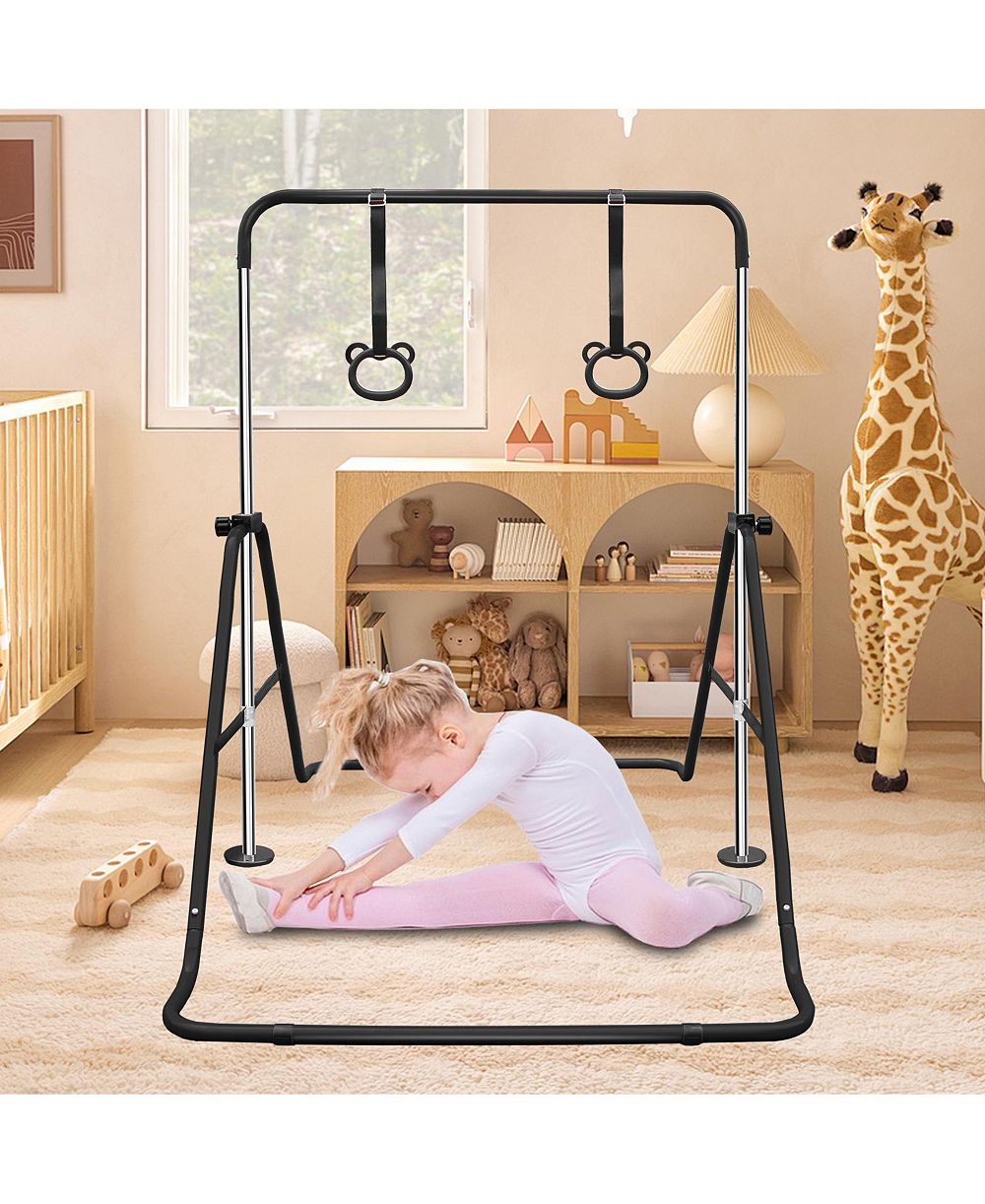 ZENY Multi-Functional Adjustable Height Children's Horizontal Gymnastic Bar With Bear Rings