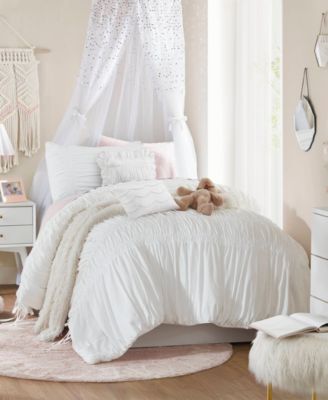 Комплект постельного белья Intelligent Design Ivy Ruched Bow Tie 4-Piece Comforter Set, Twin/Twin XL